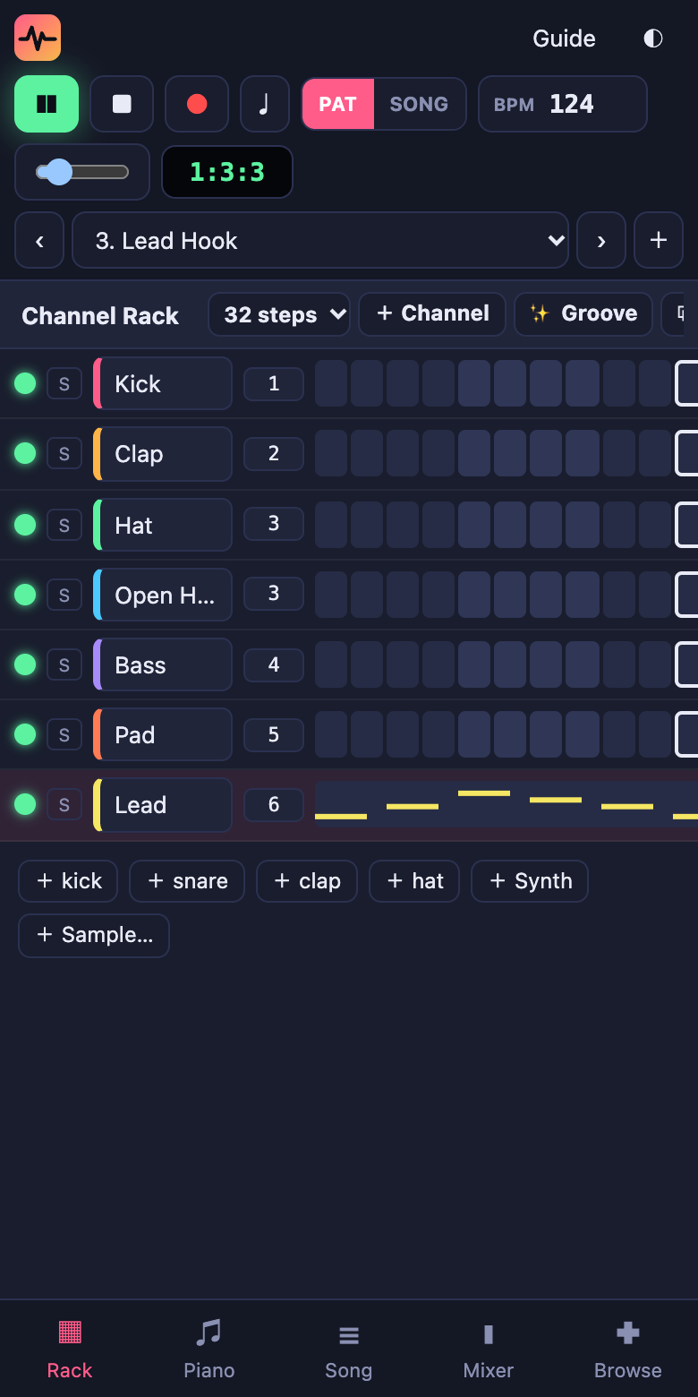 PulseForge Studio on a phone